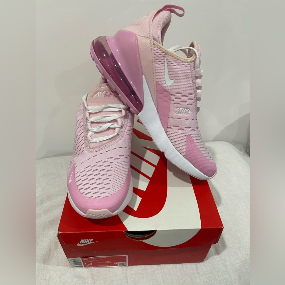 NIKE AIR MAX 270 GS PINK FOAM WHITE-PINK RISE 5.5 YOUTH